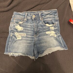 American Eagle Outfitters Ripped Blue Jean Shorts